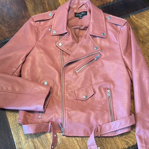 Love Tree PU moto jacket Dusky pink as new condition. Size Med. - Picture 1 of 7